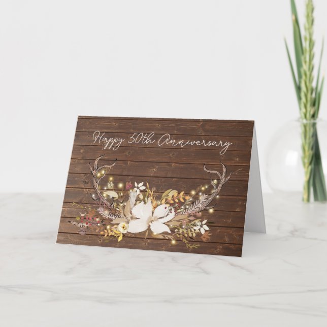 50th Anniversary Deer Antler Bouquet   Card (Front)