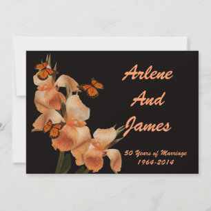 50th Anniversary dinner invitation on black