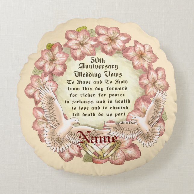 50th Anniversary Doves custom pillow (Front)