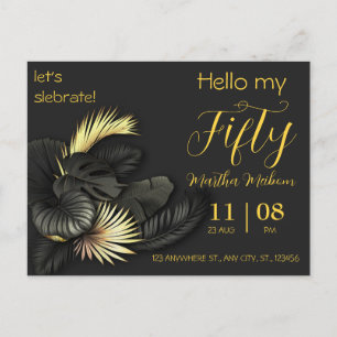 50th anniversary. Elegant birthday invitation. Invitation Postcard