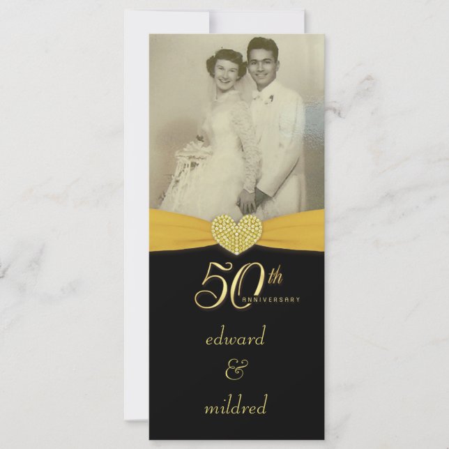 50th Anniversary - Elegant Photo Invitations (Front)