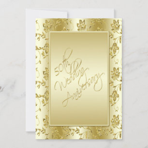 50th Anniversary FAUX Gold Glitter II Invitation