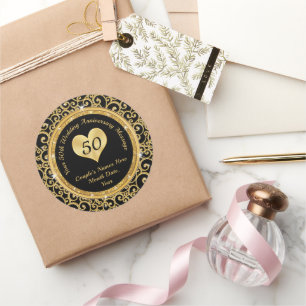 50th Anniversary Favour Stickers, Many Sizes, Shap Classic Round Sticker