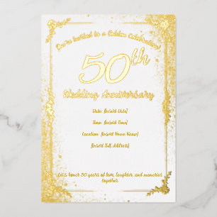 50th Anniversary Foil Invitation