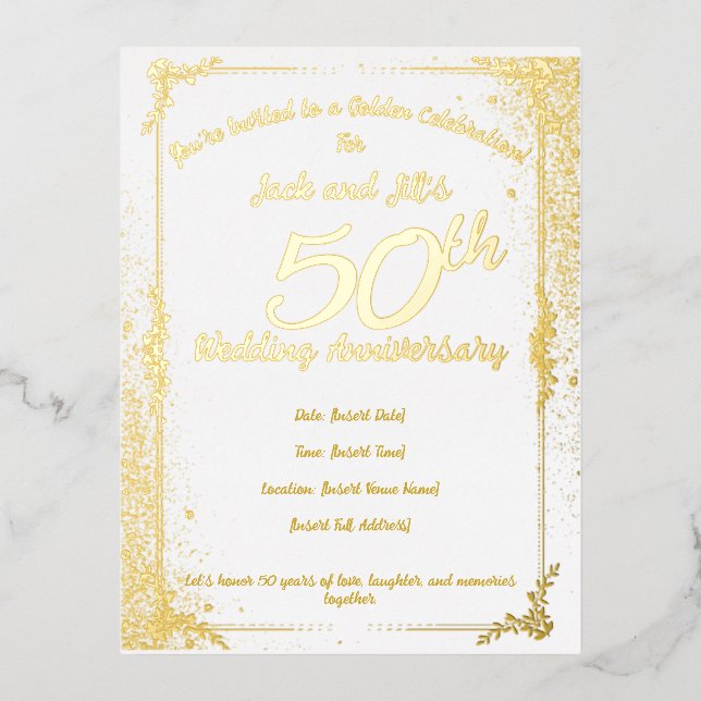 50th Anniversary Foil Invitation Postcard (Front)