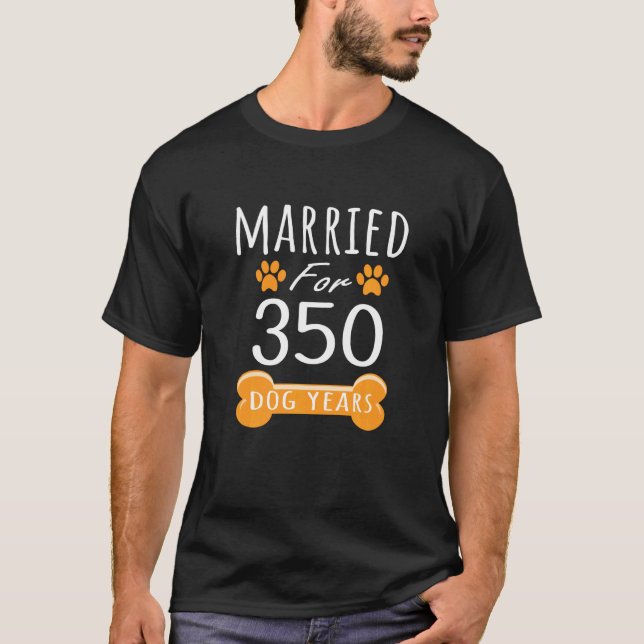 50th Anniversary Funny Married For 350 Dog Years M T-Shirt (Front)