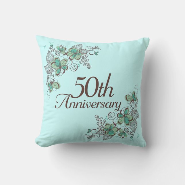 50th Anniversary Gift Throw Pillow (Front)