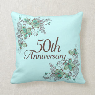 50th Anniversary Gift Throw Pillow