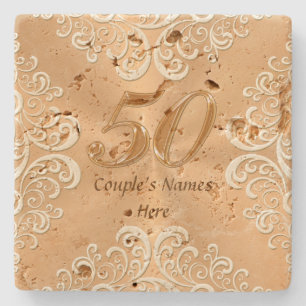 50th Anniversary Gifts Ideas Personalised Coasters