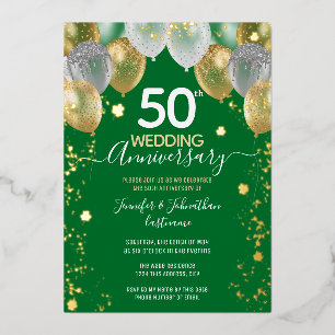 50th Anniversary Gold Balloons Green Shamrock