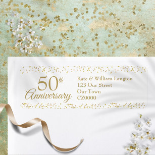50th Anniversary Gold Dust Confetti Return Address
