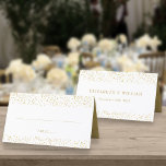 50th Anniversary Gold Dust Place Card<br><div class="desc">Designed to coordinate with our 50th Anniversary Gold Dust collection. Featuring delicate gold dust. Personalise with your special fifty years golden anniversary information in chic white lettering. Designed by Thisisnotme©</div>