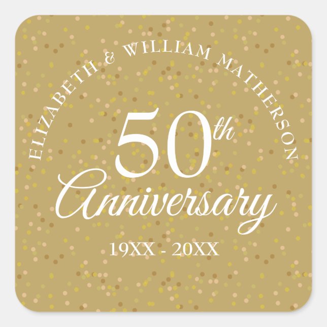 50th Anniversary Gold Dust Square Sticker (Front)