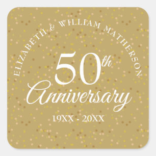 50th Anniversary Gold Dust Square Sticker