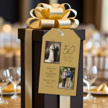 50th Anniversary Gold Favour Tag 