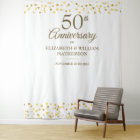 50th Anniversary Gold Hearts Photo Booth Backdrop