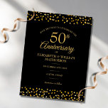 50th Anniversary Gold Hearts Save the Date Announcement Postcard<br><div class="desc">Designed to coordinate with our 50th Anniversary Golden Hearts collection. Featuring chic gold hearts confetti. Personalise with your special fifty years golden anniversary save the date details in elegant typography. Designed by Thisisnotme©</div>