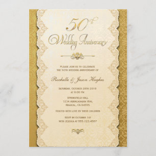 50th Anniversary Gold Invitation