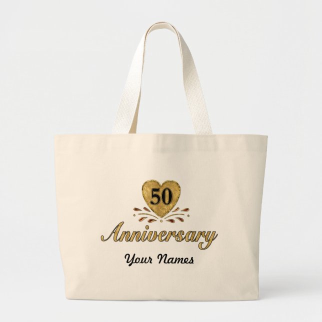 50th Anniversary - Gold Large Tote Bag (Front)