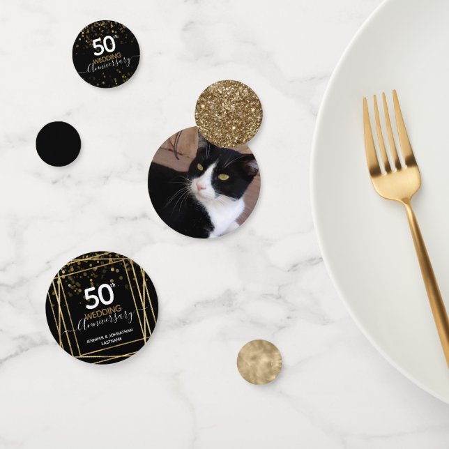 50th Anniversary Gold Photo Confetti (Group)