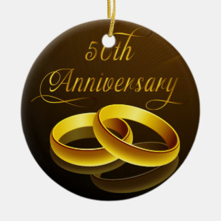 50th Anniversary | Gold Script Ceramic Tree Decoration