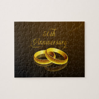 50th Anniversary | Gold Script Jigsaw Puzzle