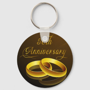 50th Anniversary Gold Script Key Ring