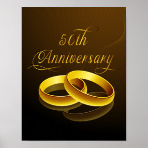 50th Anniversary   Gold Script Poster