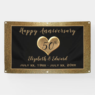 50th Anniversary Gold Sparkle - Hanging Banner