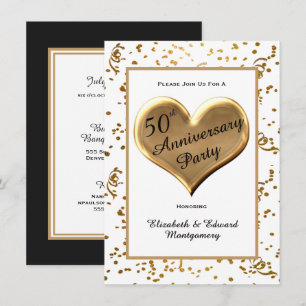 50th Anniversary Gold Sparkle - Party Invitation