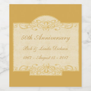 50th Anniversary Gold Vintage Wine Label