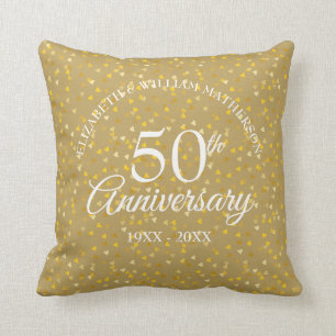 50th Anniversary Golden Hearts Cushion