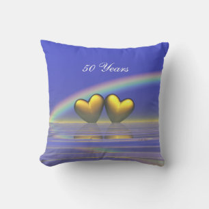 50th Anniversary Golden Hearts Cushion