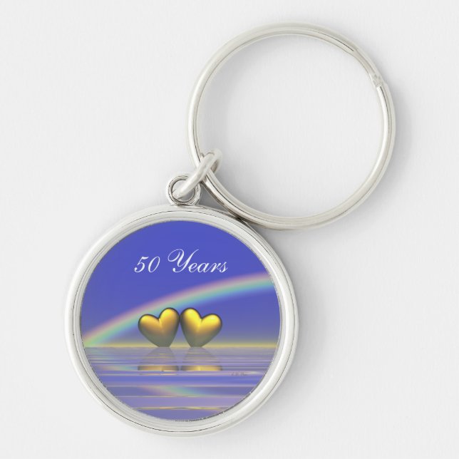 50th Anniversary Golden Hearts Key Ring (Front)