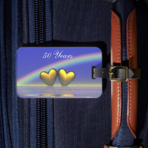 50th Anniversary Golden Hearts Luggage Tag