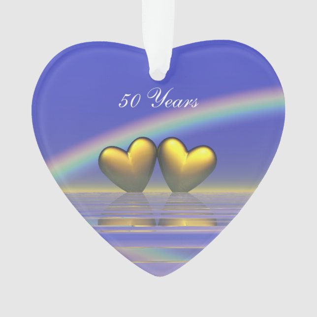 50th Anniversary Golden Hearts Ornament (Front)