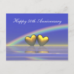 50th Anniversary Golden Hearts Postcard
