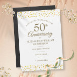 50th Anniversary Golden Hearts Save the Date  Magnetic Invitation<br><div class="desc">Featuring delicate gold hearts confetti. Personalise with your special fifty years golden anniversary save the date information in chic lettering. Designed by Thisisnotme©</div>
