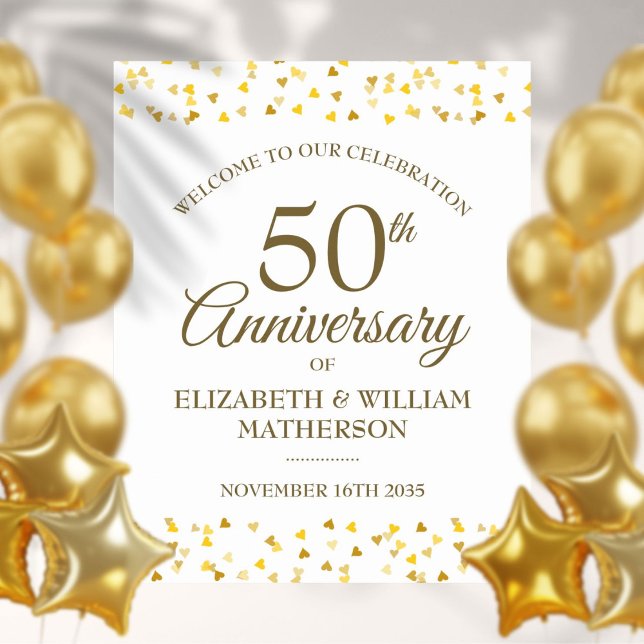 50th Anniversary Golden Hearts Welcome Sign (Creator Uploaded)