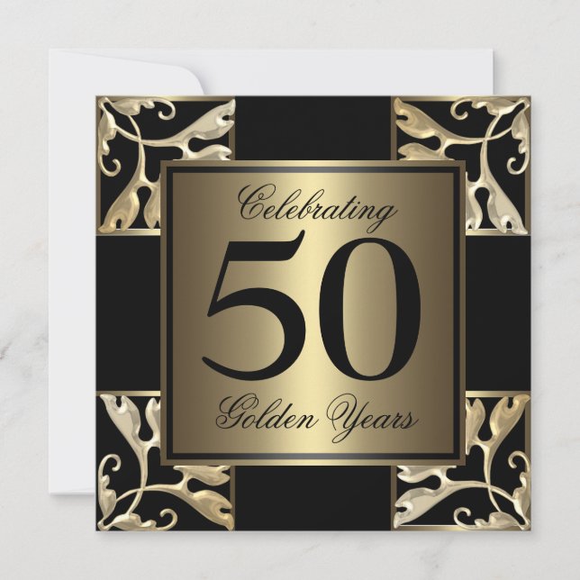 50th anniversary golden invitation (Front)