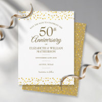 50th Anniversary Golden Love Hearts Save the Date