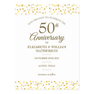 50th Anniversary Save The Date Postcards Zazzle Uk