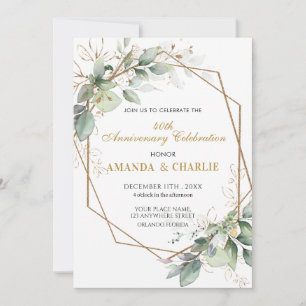 50th Anniversary Greenery Wedding Invitation