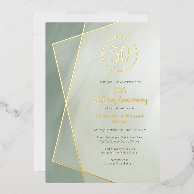 50th anniversary greyed jade with gold (Envelope)