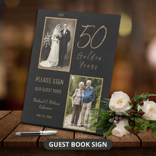 50th Anniversary Guest Book Table Display Sign
