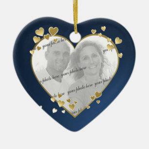 50th Anniversary Heart Photo Keepsake Ceramic Tree Decoration