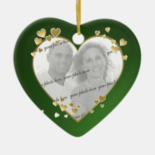50th Anniversary Heart Photo Keepsake Ceramic Tree Decoration