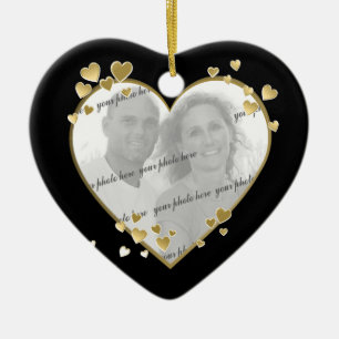 50th Anniversary Heart Photo Keepsake Ceramic Tree Decoration