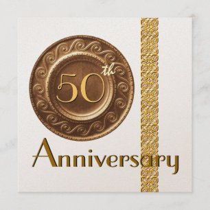 50th Anniversary Invitation Gold Metallic Paper