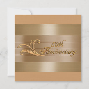 50th anniversary invitation gold red